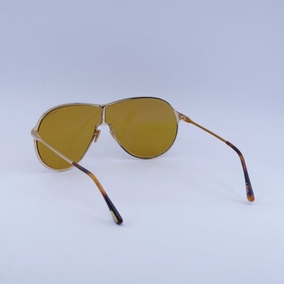 Tom Ford Gaia FT1174 30E Sunglasses Deep Gold Aviator Frame, Brown Lenses - Picture 10 of 11